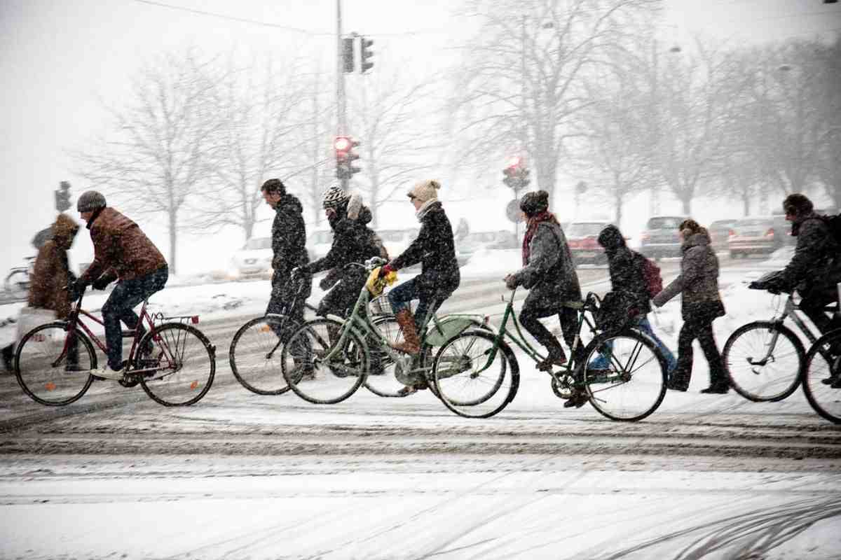 Andare in bici d'inverno