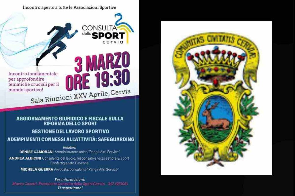 Sport e territorio: confronto tra le associazioni di Cervia. Sport a Cervia: dialogo e proposte per il futuro. Un'opportunità per le associazioni sportive di Cervia.