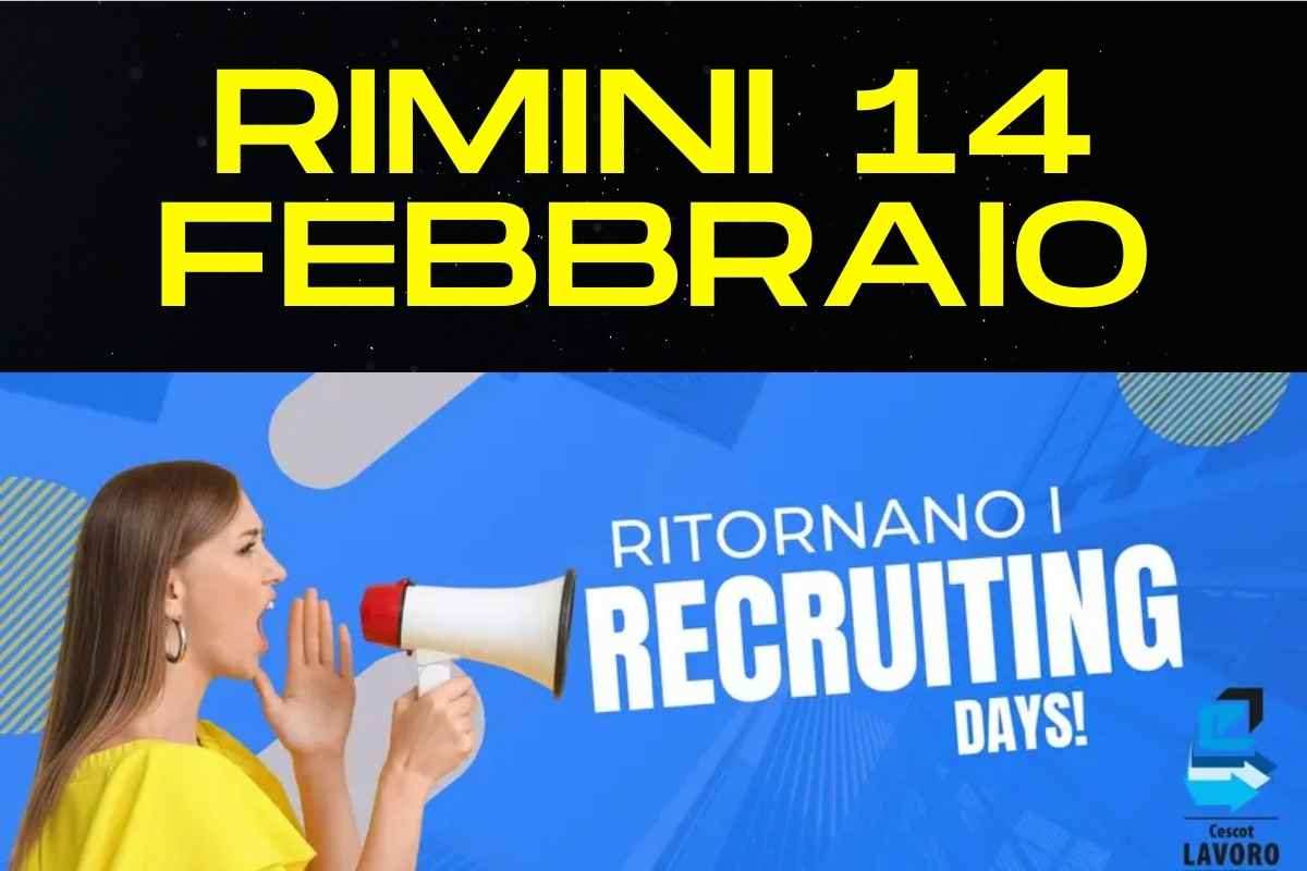 Un incontro per chi cerca lavoro e nuove opportunità. Cescot Lavoro organizza i Recruiting Days a Rimini. Strategie e strumenti per trovare il lavoro giusto. Networking e colloqui: un aiuto concreto per la carriera. 